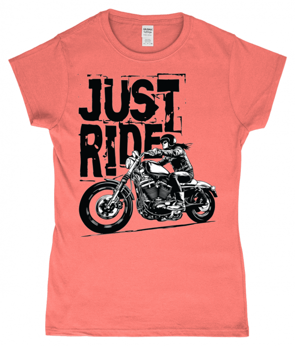 Biker Girl Black - Gildan Softstyle® Ladies Fitted Ringspun T-shirt