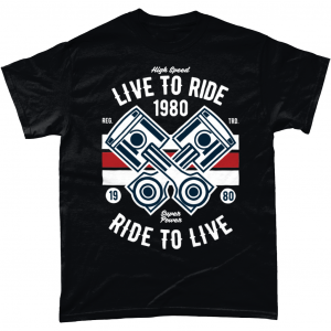 Live To Ride 1980 – Gildan Heavy Cotton T-shirt
