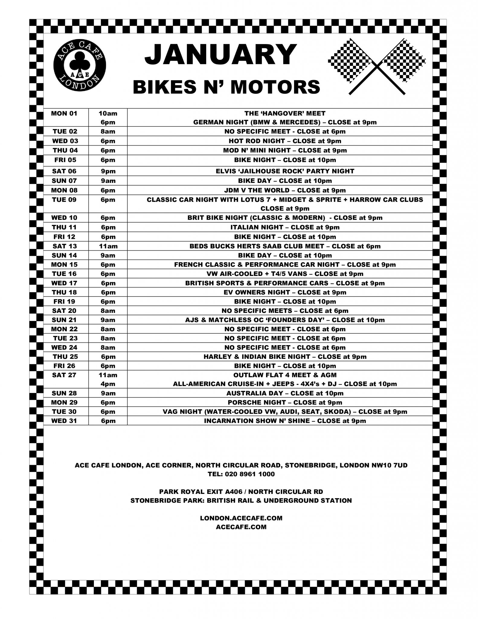 Ace Cafe - London'S January Bikes N' Motors