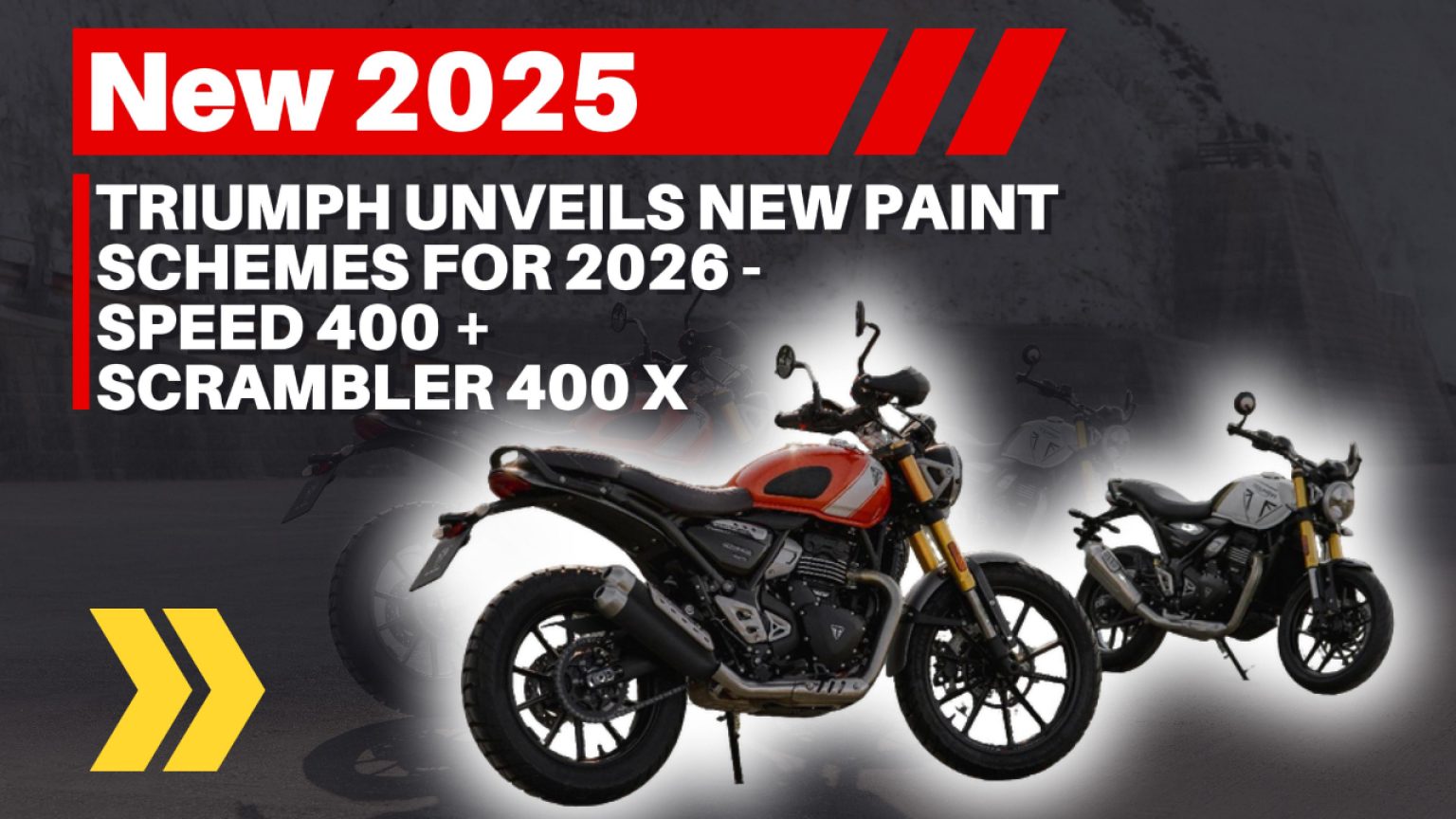 Triumph Unveils New Paint Schemes For 2026 - Speed 400 &Amp; Scrambler 400 X