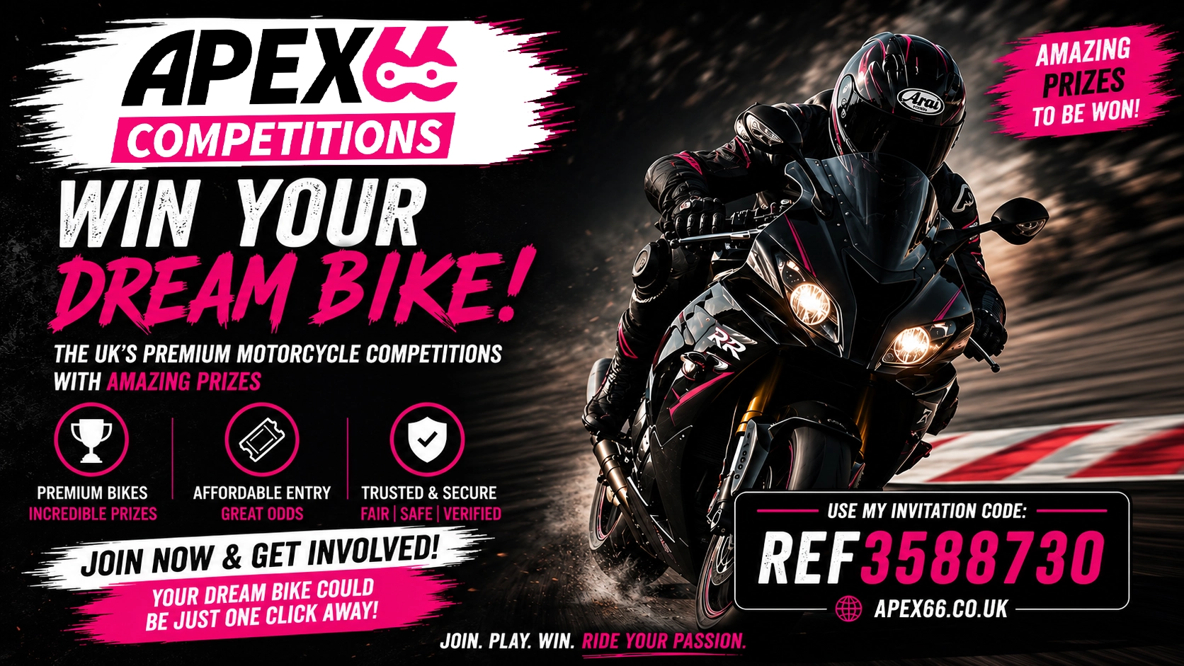 Win Your Dream Motorcycle With Apex66 Competitions